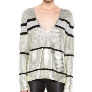 Sass & Bide confetti war silver knit sweater jumper size 6-8